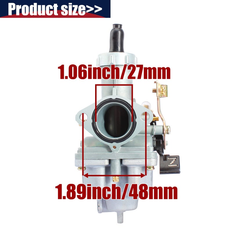 QAZAKY PZ27 Carburetor for 125cc 150cc 200cc 250cc 4-Stroke Engine CG ATV Go Kart Dirt Bike Quad Taotao Zongshen Lifan Sunl Buyang Coolsport Kazuma Chinese Cable Hand Choke Carb 27mm - Image 2